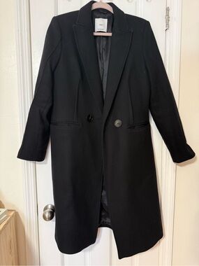 Mango Black Single-Breasted Trench Coat